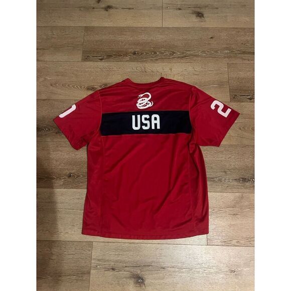 Nike USA Soccer Jersey Football 2010 World Cup "Don't Tread on Me" 2XL Red Snake - Picture 2 of 3